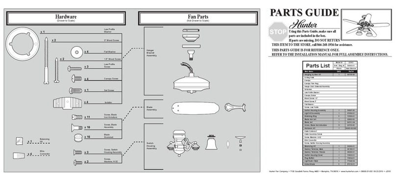 Hunter 22563 Parts guide