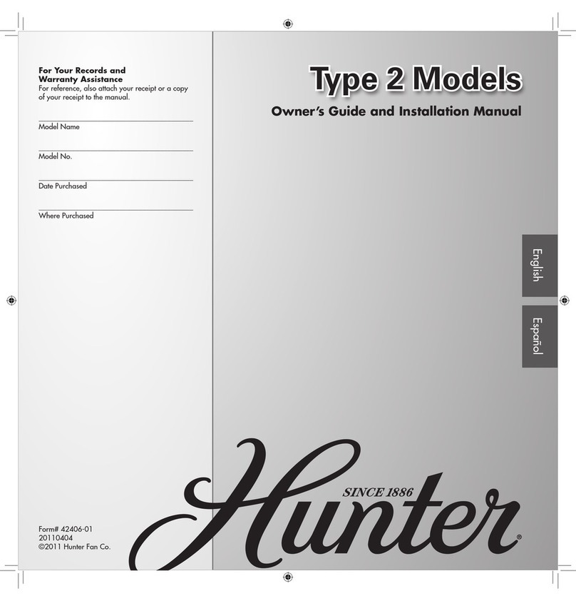 Hunter 22540 Instruction manual