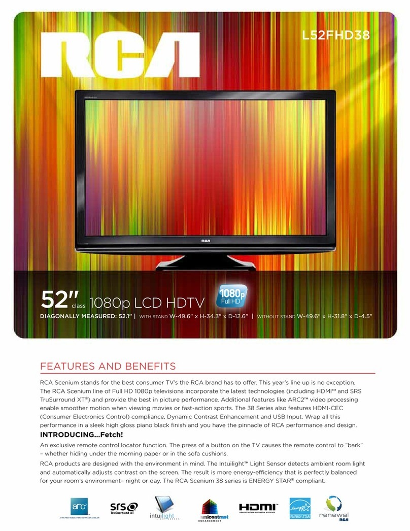 RCA L52FHD38 - 52" 1080P LCD HDtv User manual
