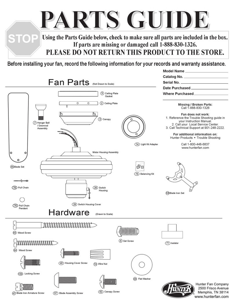 Hunter 23562 Parts guide