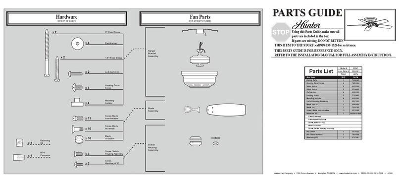 Hunter 23347 Parts guide Hunter 23347 Parts guide