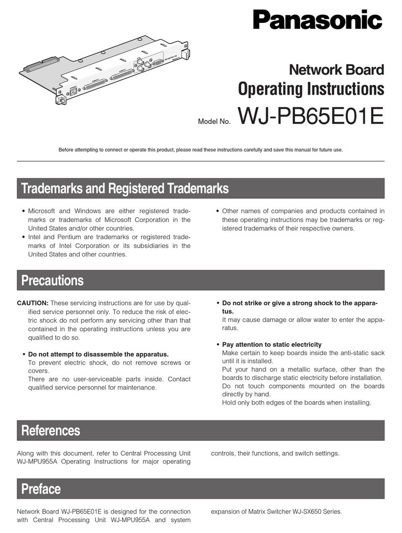 Panasonic WJPB65E01E - NETWORK BOARD FOR WJSX650 User manual