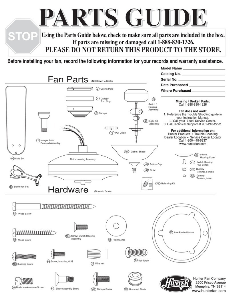 Hunter 22459 Parts guide