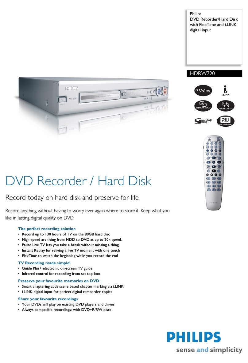 Philips HDRW720 Specifications
