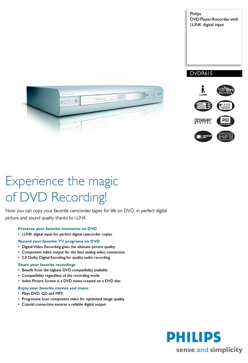 Philips DVDR615/17 Specifications