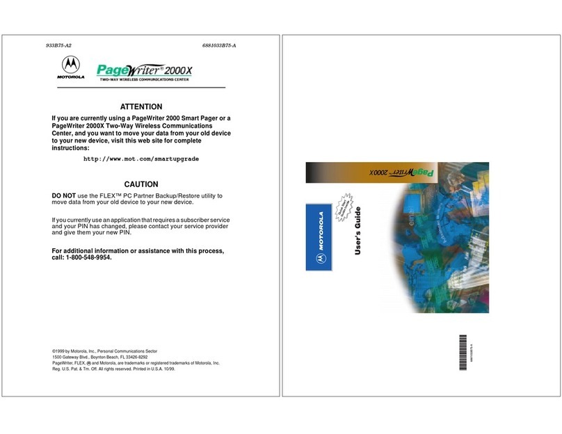 Motorola PAGE WRITER 2000X User manual