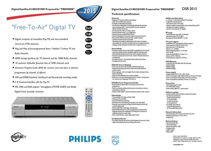 Philips DSR2015/00 Technical specifications