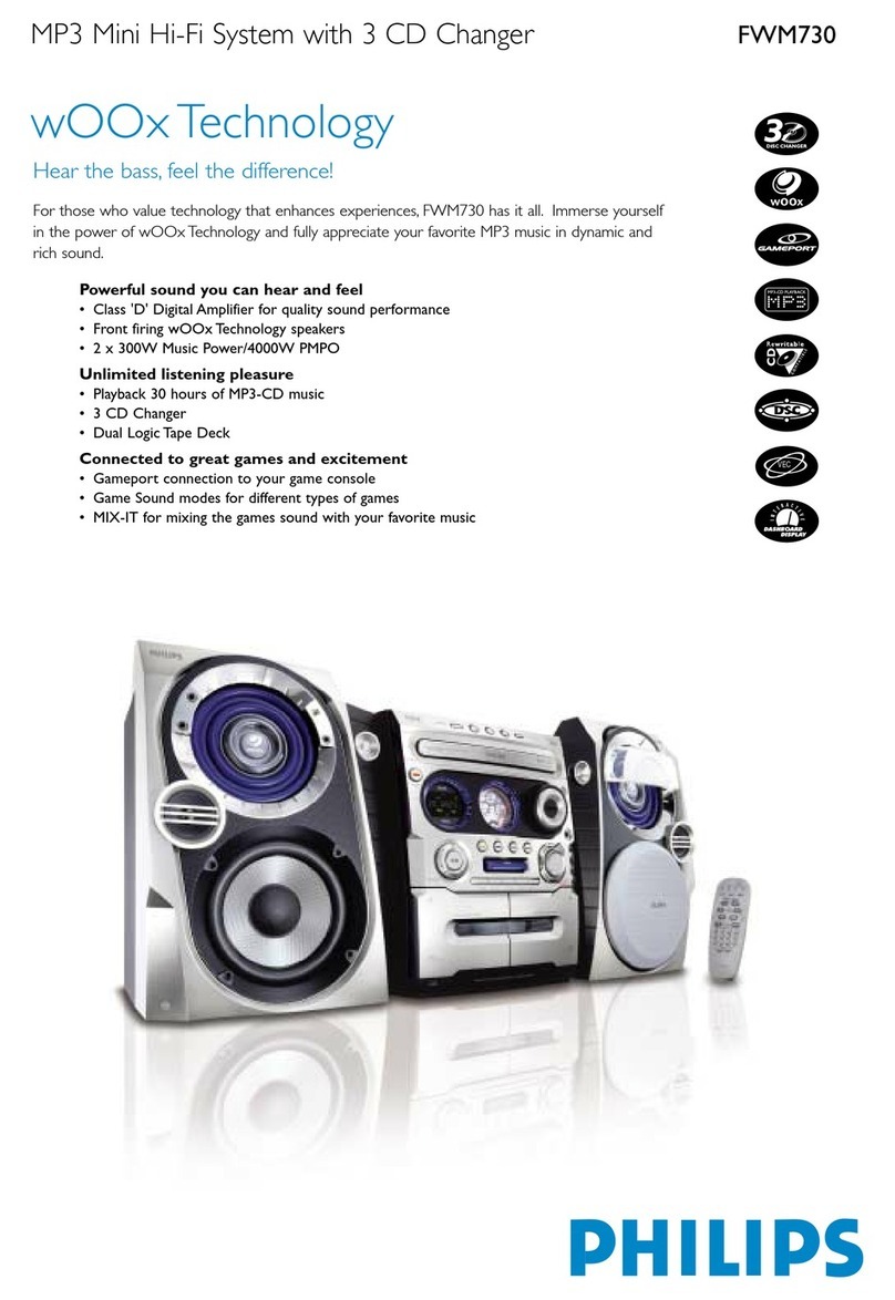 Philips FWM730 Specifications