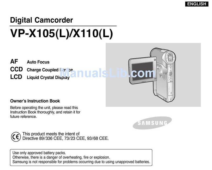 Samsung VP-X110L Owner's manual