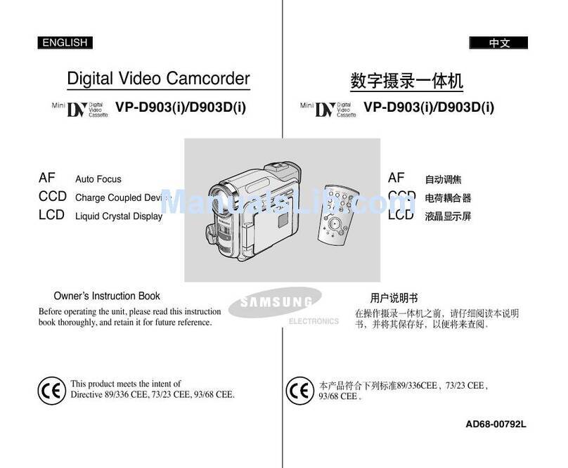 Samsung VP-D903 Owner's manual