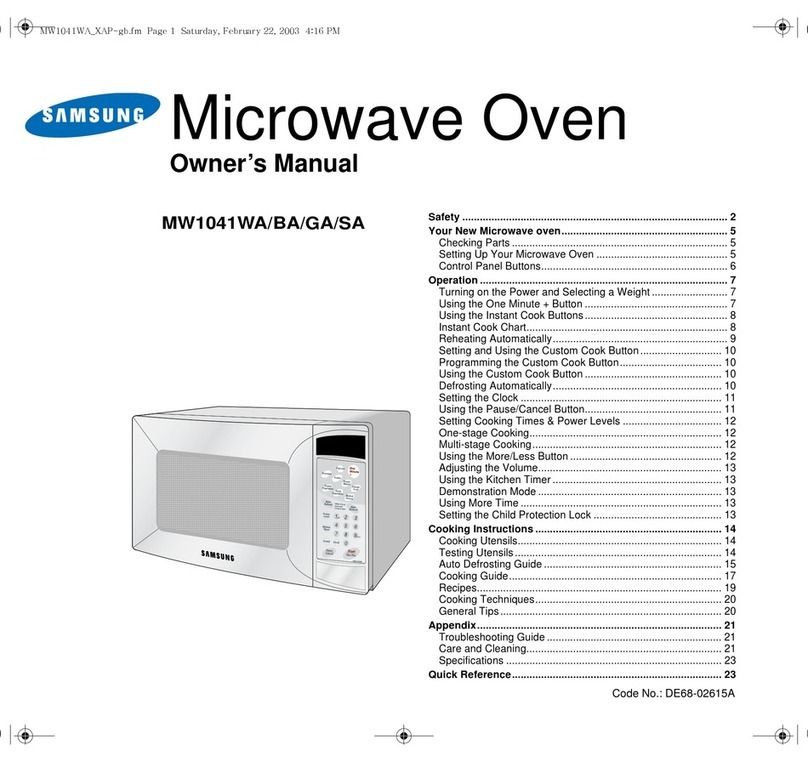 Samsung MW1041WA User manual Samsung MW1041WA User manual