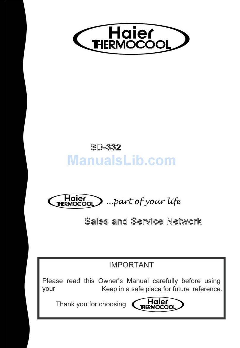Haier Thermocool SD-332 User manual
