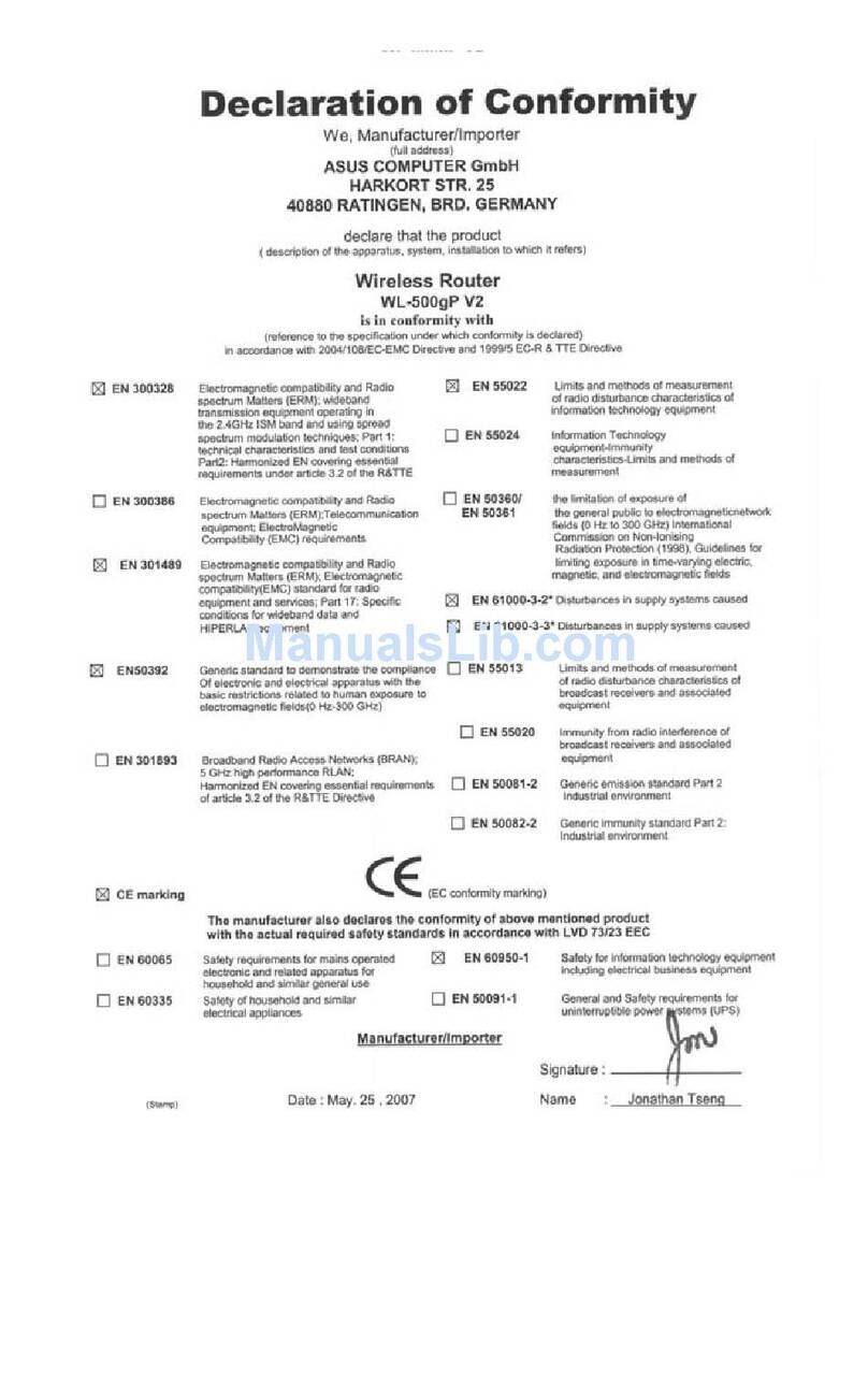 Asus WL-500gP V2 User manual Asus WL-500gP V2 User manual