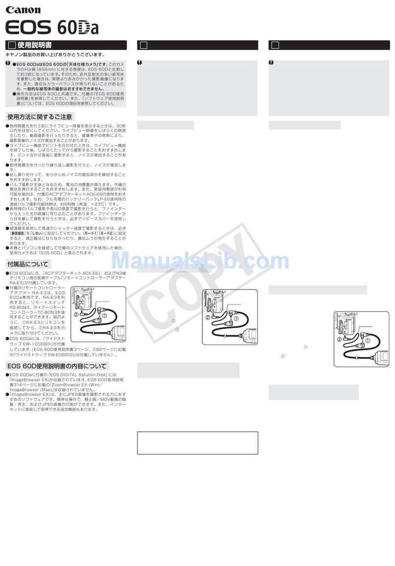 Canon EOS 60Da instruction manual