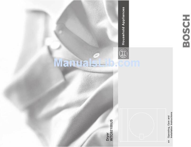 Bosch Household Appliances WTC82100US Installation guide