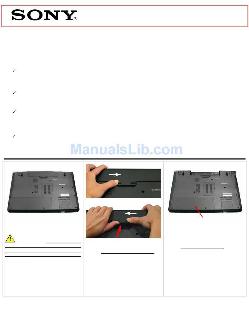 Sony VGN-AW150Y - VAIO AW Series Replacement instructions