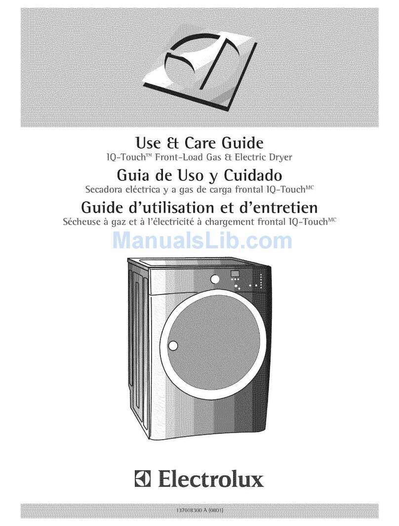 Electrolux EIED55IKG - 8.0 cu. Ft. Electric Dryer User manual