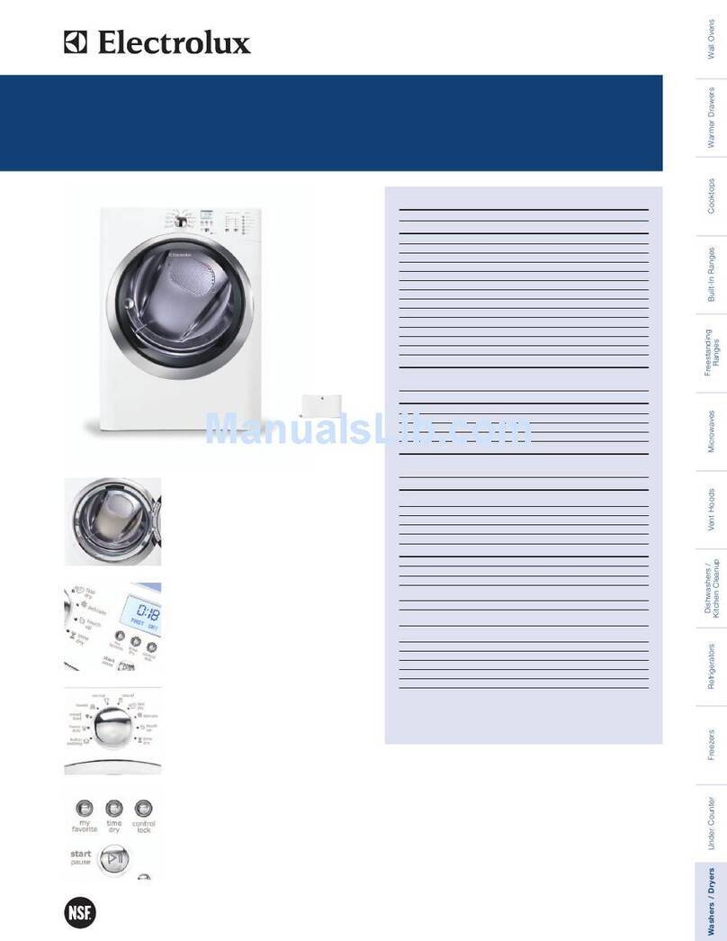 Electrolux EIGD55HIW - 27" Gas Dryer Product specifications