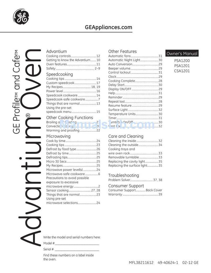 GE CSA1201RSS User manual