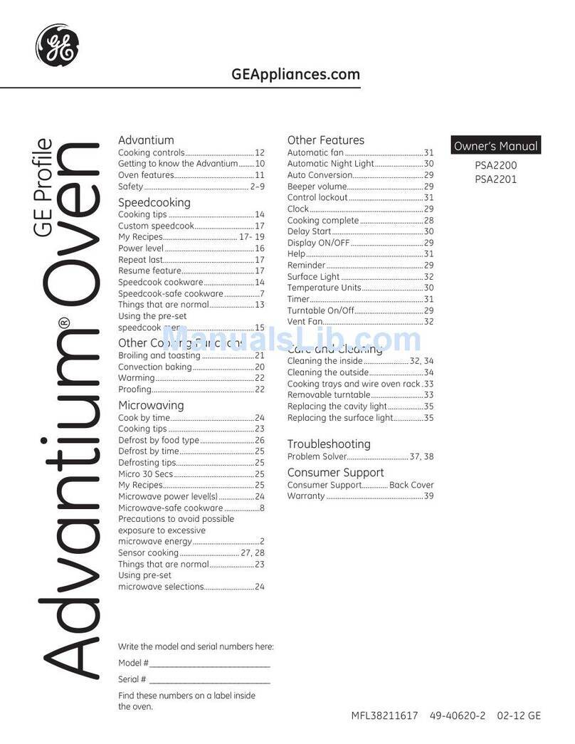 GE PSA2201RSS User manual