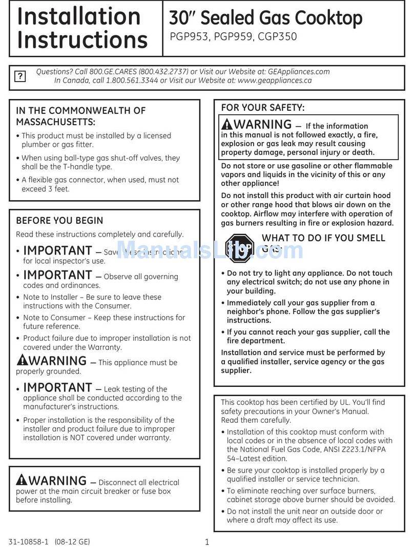 GE Profile PGP959SETSS User manual GE Profile PGP959SETSS User manual