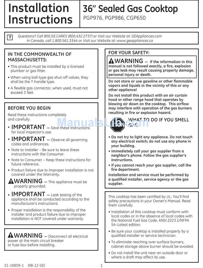 GE CGP650SETSS User manual