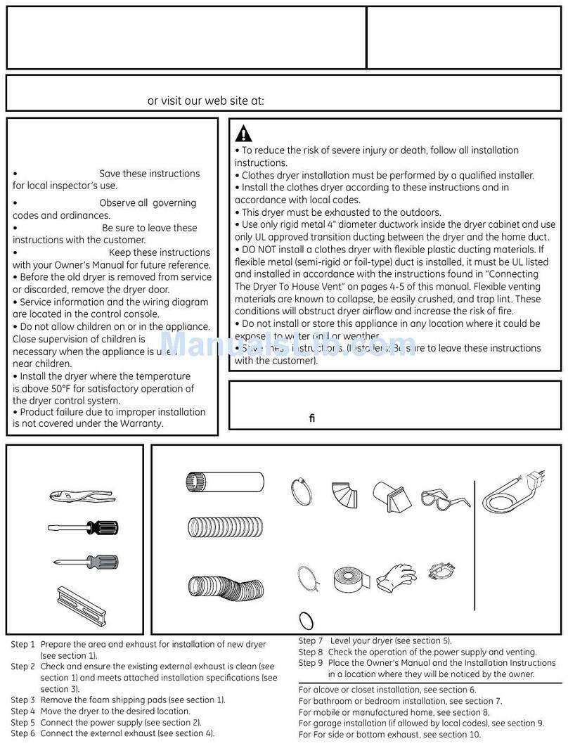 GE GFDS150EDWW User manual