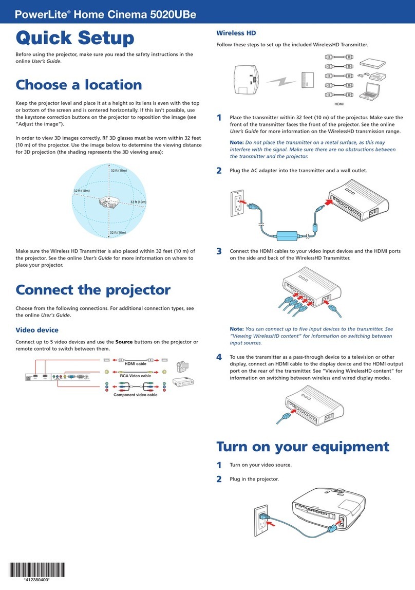 Epson PowerLite Home Cinema 5020UBe Specification sheet