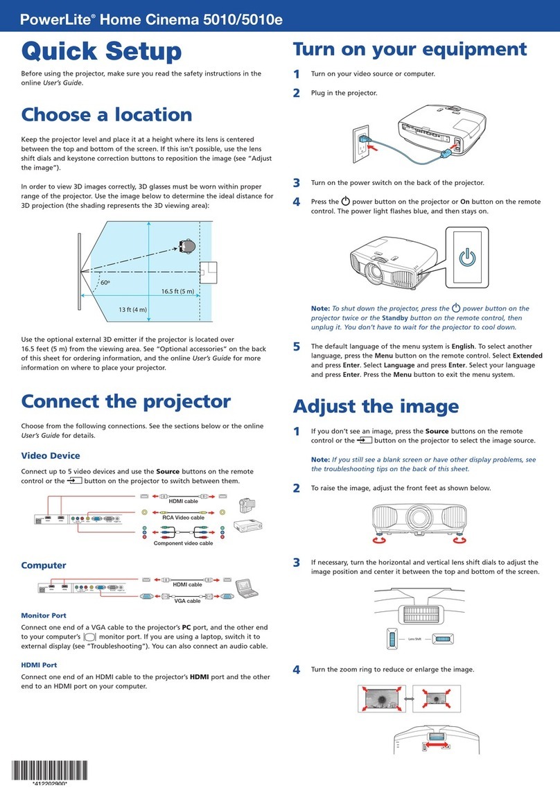 Epson PowerLite Home Cinema 5010 Specification sheet