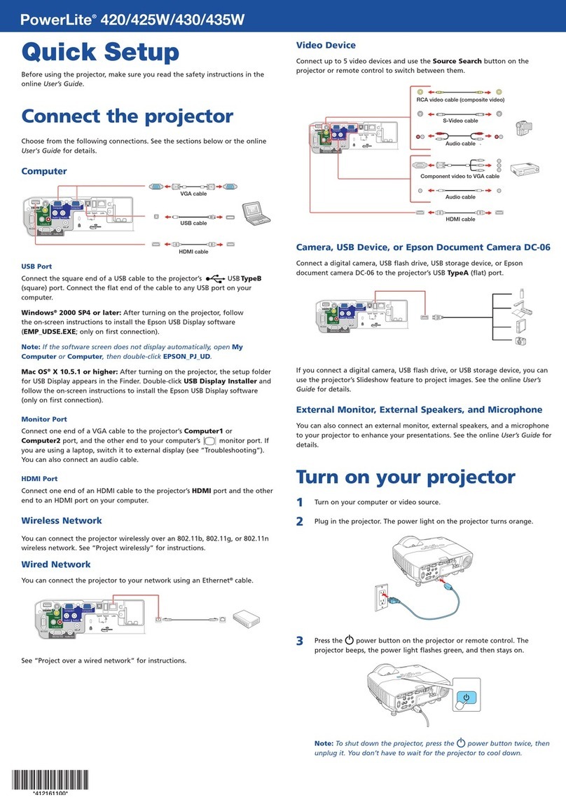 Epson PowerLite 420 Specification sheet