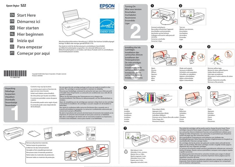 Epson Stylus S22 User guide