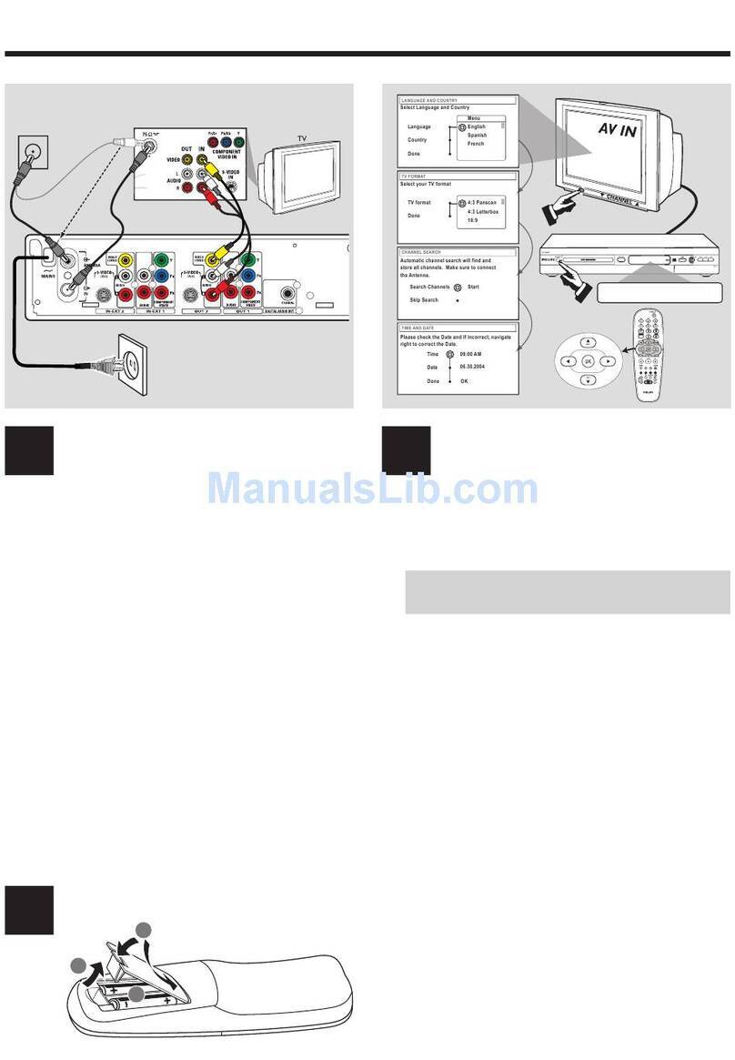 Philips DVDR615/37B Quick use guide
