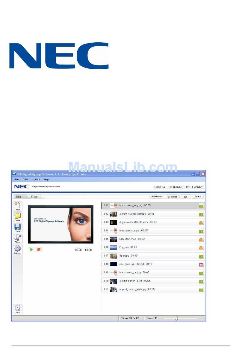 NEC Digital Signage User manual