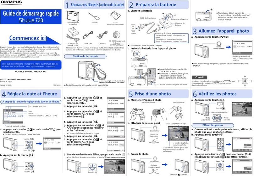 Olympus Stylus 730 Quick start guide