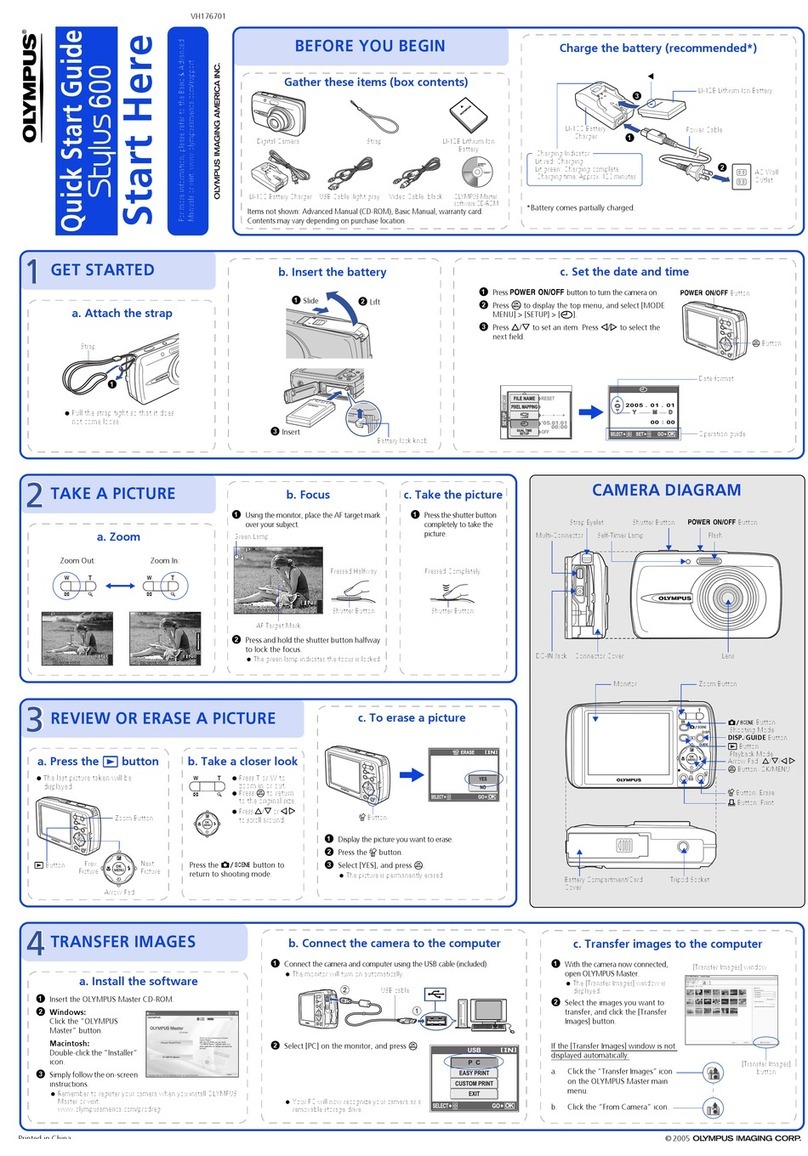 Olympus 225690 - Stylus 600 6MP Digital Camera quick start guide