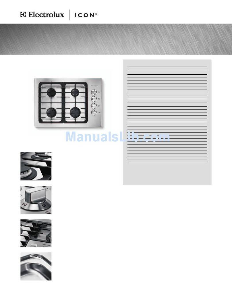 Electrolux ICON Designer E30GC70FSS Specification sheet