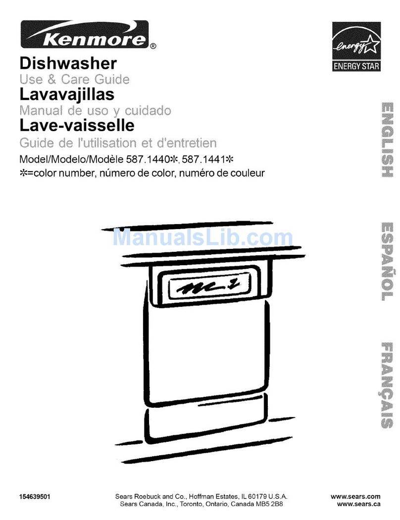 Kenmore 1441 - 18 in. Portable Dishwasher Use and care guide