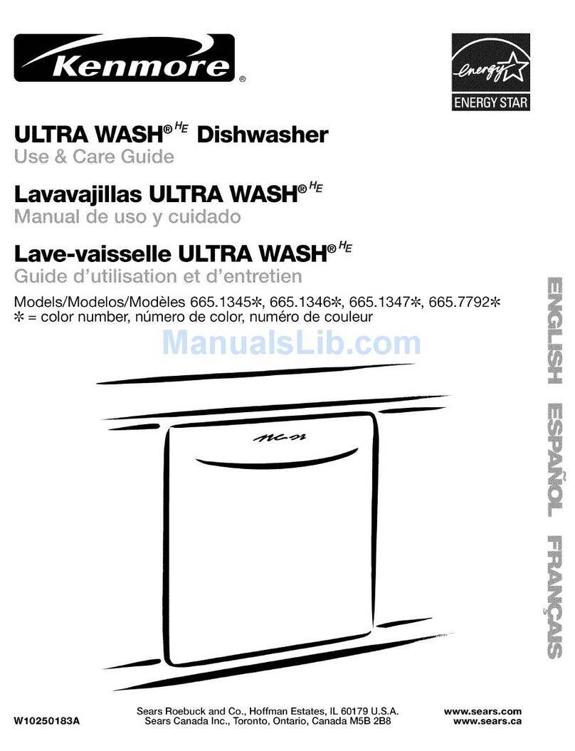 Kenmore 1345 - 24 in. Dishwasher Use and care guide