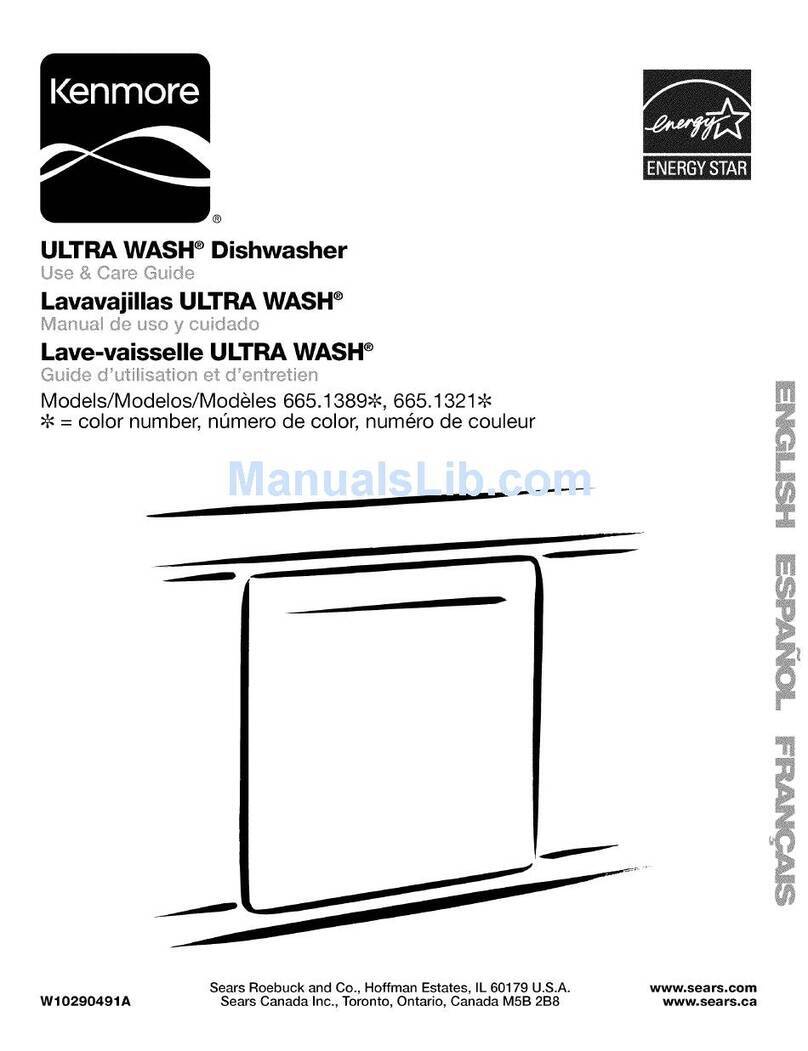 Kenmore 1321 - 24 in. Dishwasher Use and care guide