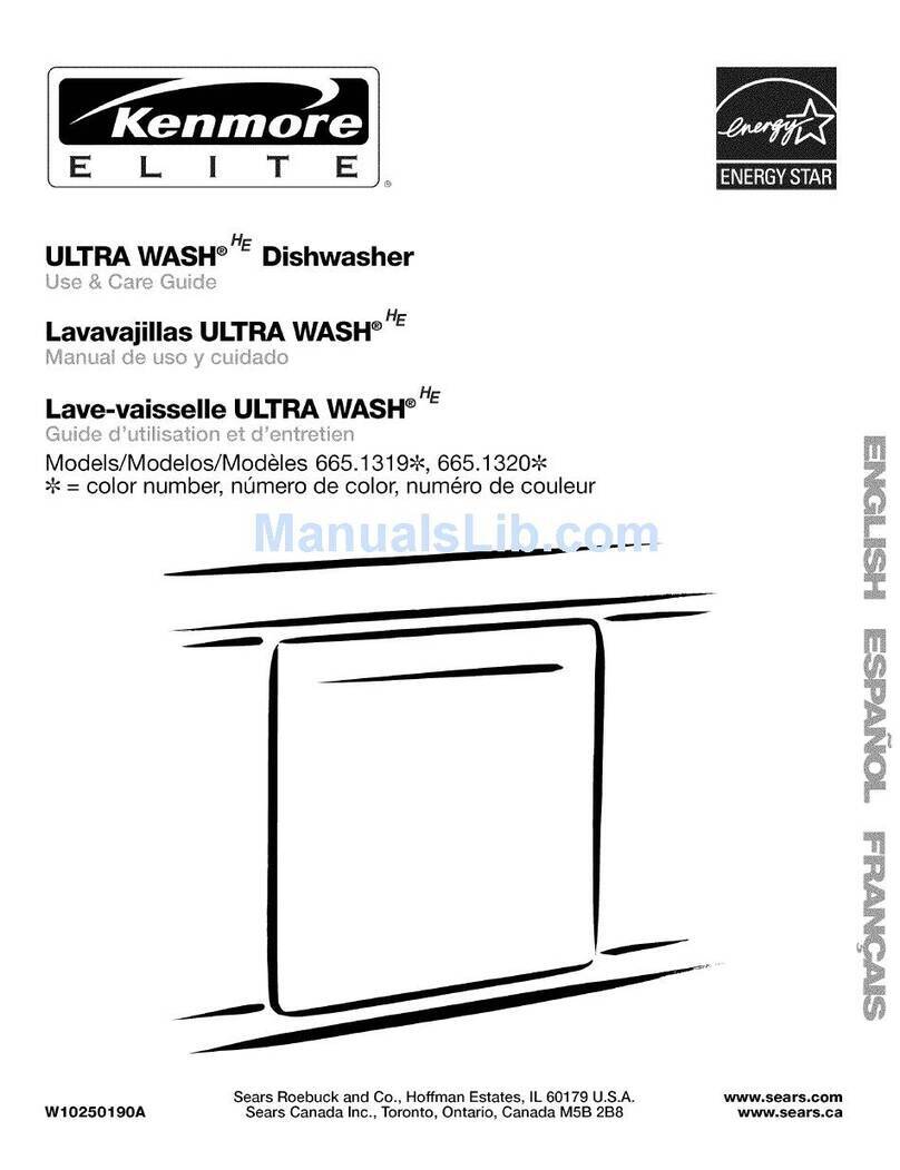 Kenmore 1320 - Elite 24 in. Dishwasher Use and care guide