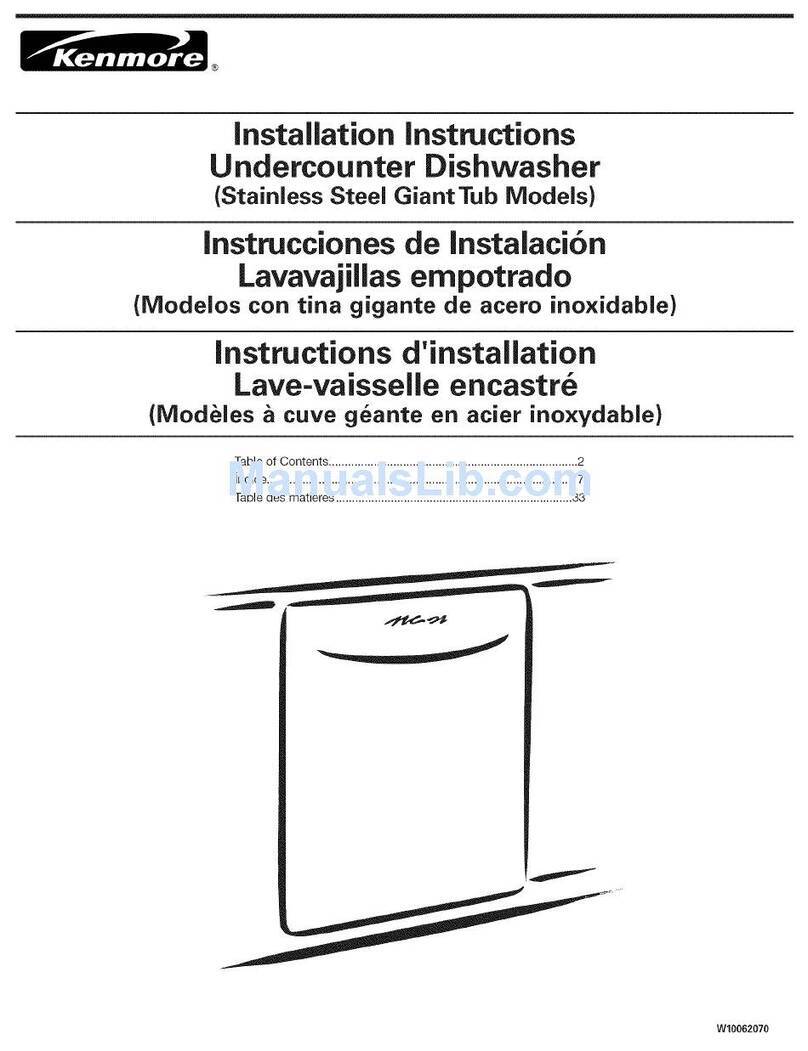 Kenmore 1317 - Pro 24 in. Dishwasher installation instructions