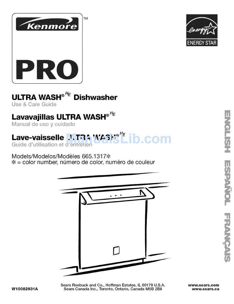 Kenmore 1317 - Pro 24 in. Dishwasher Use and care guide