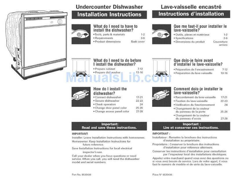 Maytag MDB4629AWS - Jetclean Plus 24 in. Dishwasher installation instructions