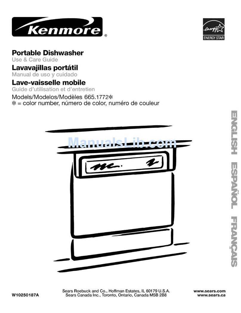 Kenmore 1772 - 24 in. Portable Dishwasher Use and care guide