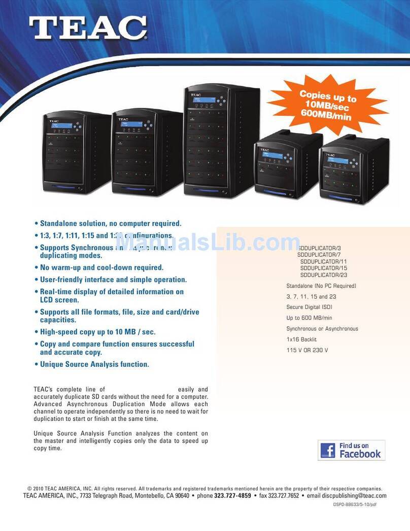 Teac SDDUPLICATOR/11 Installation instructions