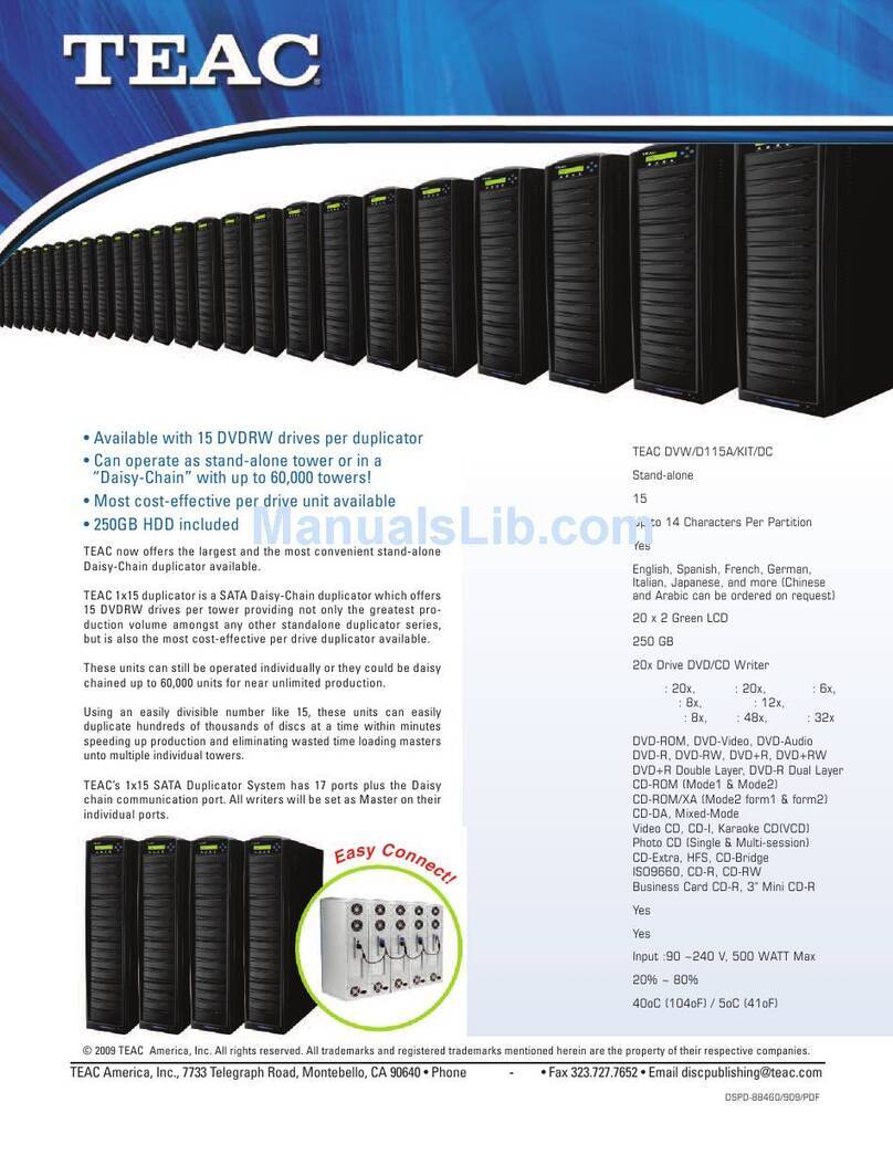 Teac DVW/D115A/KIT/DC Product specifications