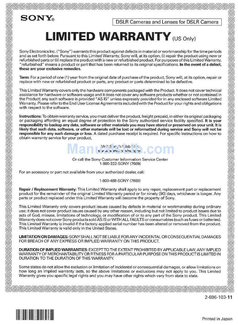 Sony A2302LENSBDL Use and maintenance manual Sony A2302LENSBDL Use and maintenance manual