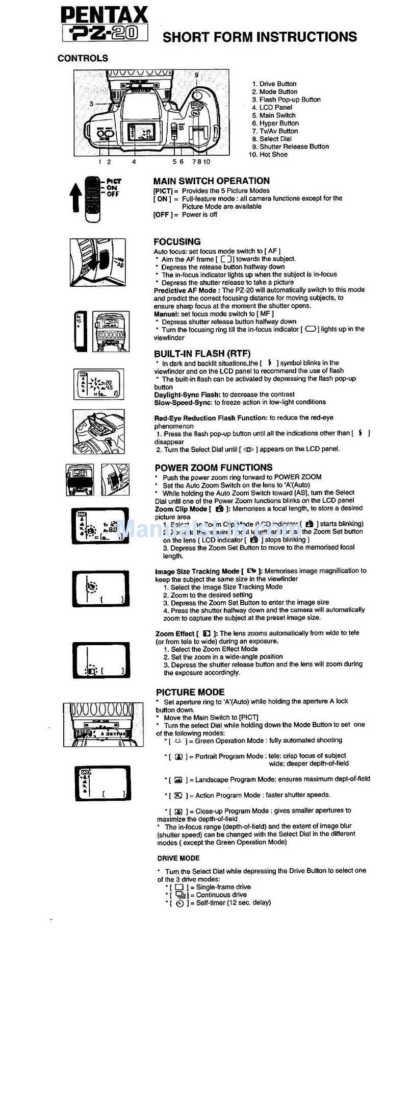 Pentax PZ-20 instructions