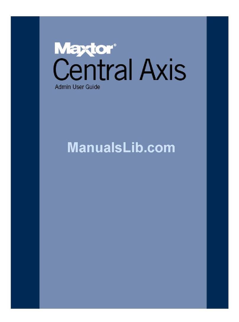 Maxtor Maxtor Central Axis Administrator user guide Maxtor Maxtor Central Axis Administrator user guide