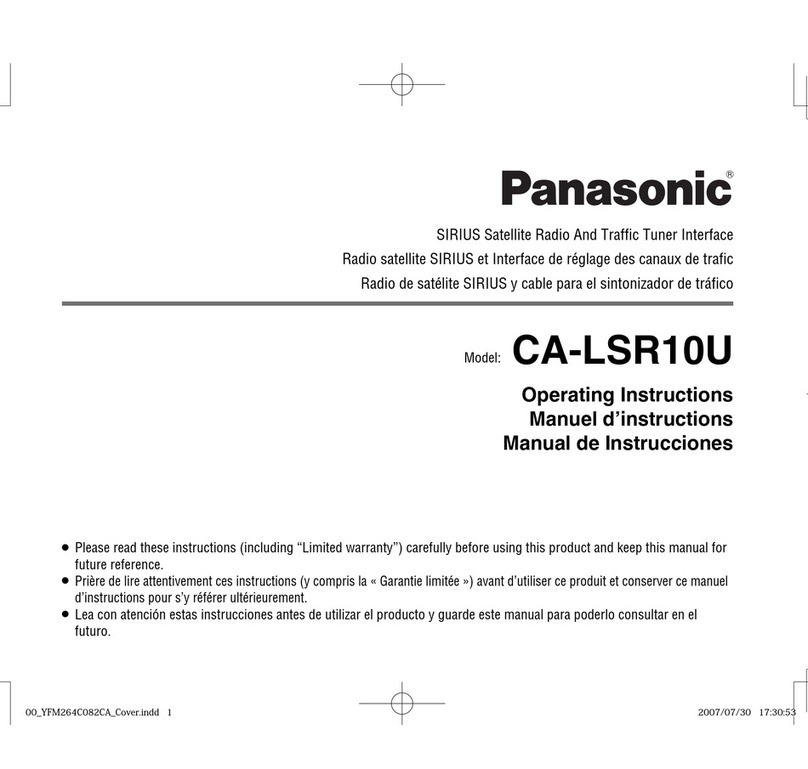 Panasonic CA-LSR10U - Sirius Satellite Radio Receiver operating instructions